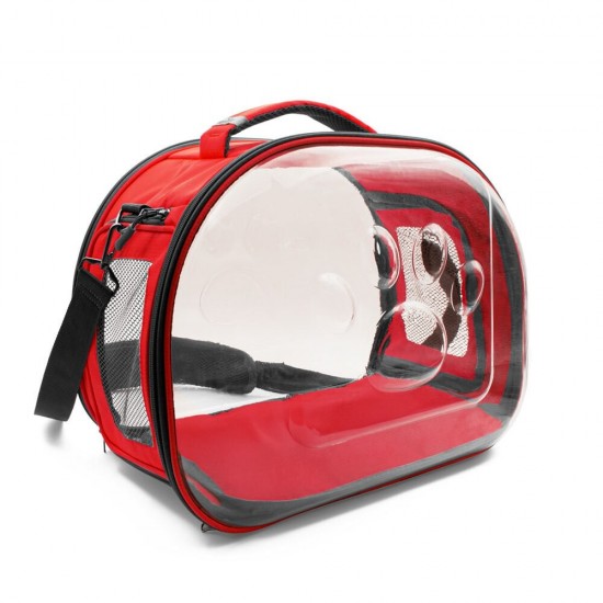 Cattie Panoramik Kedi Taşıma Çantası 30x40x35cm - Kırmızı