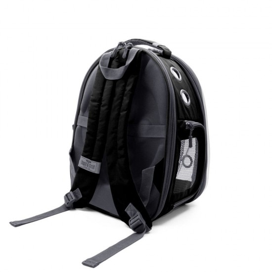 Cattie Fileli Astronot Kedi Taşıma Çantası 25x60x40cm Siyah