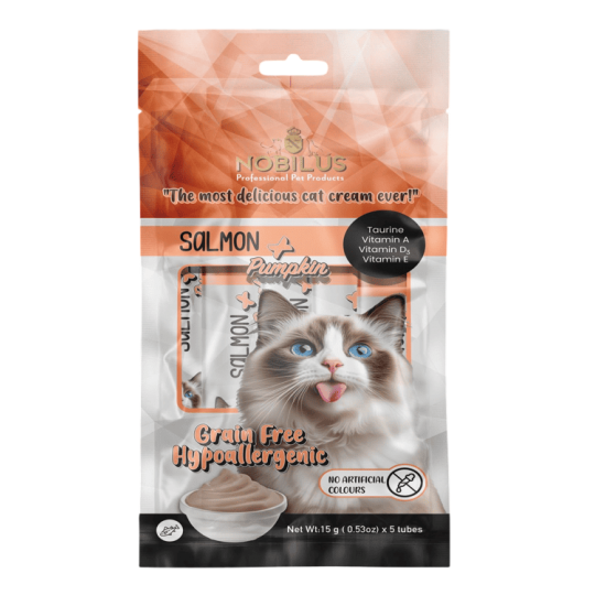 Nobilus Somon Balıklı Kedi Krema Ödül Maması 5 x 15 gr