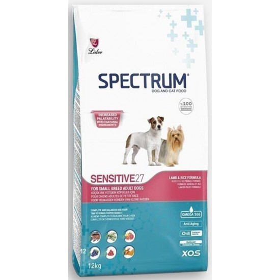 Spectrum Sensitive 27 Kuzulu ve Pirinçli Küçük Irk Yetişkin Köpek Maması 12 Kg