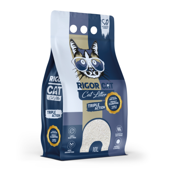 Rigor Aktif Karbonlu İnce Taneli Kedi Kumu 10 lt