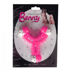 Benny Diş Kaşıma Köpek Oyuncağı Çatal 11 cm Pembe