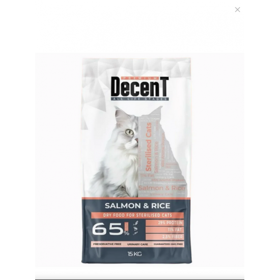 Decent Premium Sterilised Somon Balıklı Kısırlaştırılmış Kedi Maması 15 kg