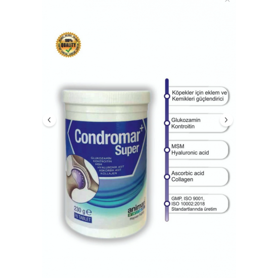 Animari Condromar Super 230 gr 76 Tablet Köpekler Için Glukozamin