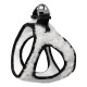 Üç Kilitli Simli Peluş Kedi Köpek Göğüs Tasması 20-24 cm XXX-Small Beyaz