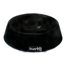 Marbly Siyah Gold Mermerit Köpek Mama Su Kabı 700 ml