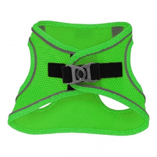 Üç Kilitli Sportif Kedi Köpek Göğüs Tasması 20-24 cm XXX-Small Yeşil