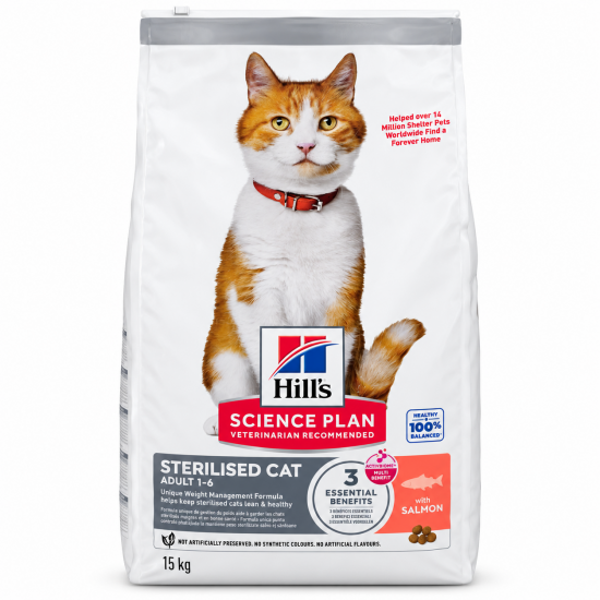 Hill's Somonlu Kısırlaştırılmış Kedi Maması 13kg + 2kg HEDİYE!