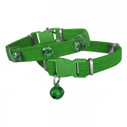 Markapet Kadife Kedi Boyun Tasması Taşlı 20-32 cm Yeşil