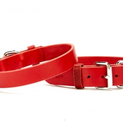 Doggie Deri El Yapımı Köpek Boyun Tasması 1,5x32-37 cm Kırmızı