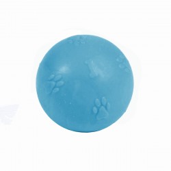 Pati Desenli Termoplastik Sert Köpek Oyun Topu 6 cm Small Mavi