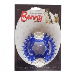 Benny Diş Kaşıma Köpek Oyuncağı Yuvarlak 9,5 cm Mavi