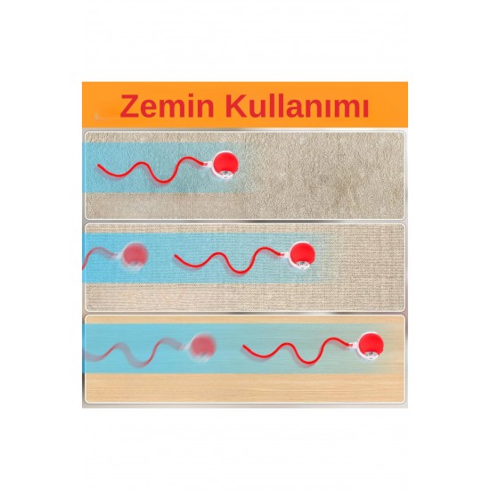 Hareketli Şarjlı Işıklı 360 Derece Dönen Akıllı Oyun Topu Kuyruklu İnteraktif Kedi Köpek Oyun Topu