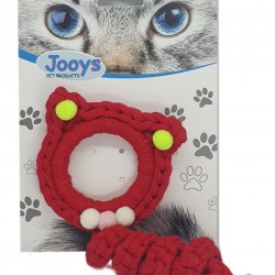 Markapet Jooys Zilli Kedi Örgü İpi 15 cm Kırmızı